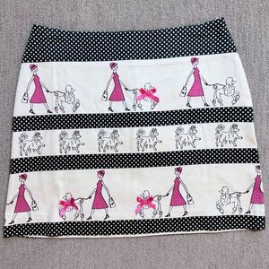 Vintage Working Girl Novelty Poodle Skirt Coquette Pink Ribbon Bow Detail Size 6